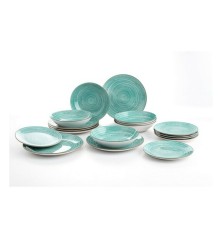 Set di Stoviglie Quid Montreal Turchese Ceramica 18 Pezzi