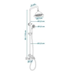 Colonna doccia ROUSSEAU Acciaio inossidabile Bronce