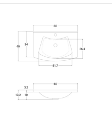 Mobile Bagno Smal 60cm lavabo e specchio