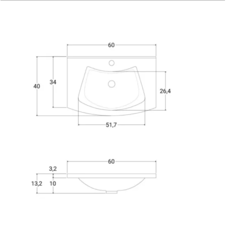 Mobile Bagno Smal 60cm lavabo e specchio