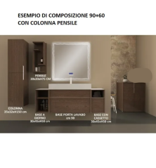 Mobile Bagno SPend 90cm con lavabo pensile e colonna