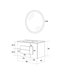 Mobile Bagno Umbri 2 misure con colonna