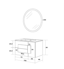 Mobile Bagno Umbri 2 misure con colonna