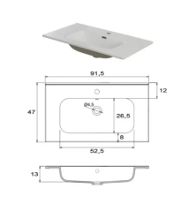 Mobile Bagno Maia 90cm con mobile laterale