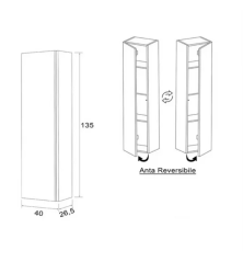 Mobile Bagno Rossill 111cm con colonna