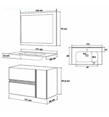 Mobile Bagno Rossill 111cm con colonna