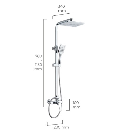 Colonna doccia EDM Altea Cromato