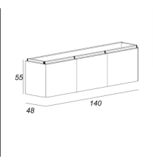 Mobile Bagno Laive 4 colori sospeso 140cm