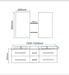 Mobile Bagno Khate 150cm completo