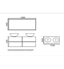 Mobile Bagno Tapez 150cm bianco