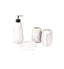 Set da Bagno Grigio Ceramica 4 Pezzi