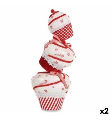 Statua Decorativa Torre Torta Bianco Rosso polistirene 20 x 50 x 20 cm (2 Unità)