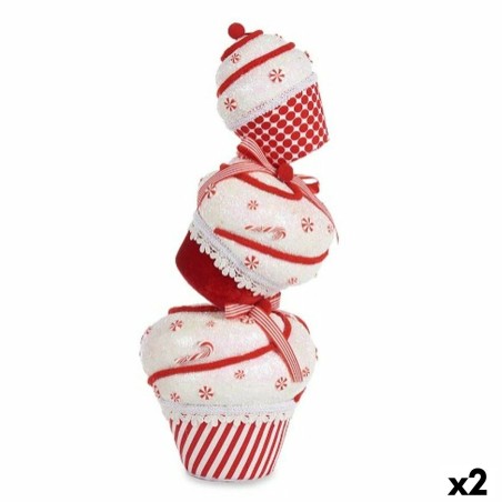 Statua Decorativa Torre Torta Bianco Rosso polistirene 20 x 50 x 20 cm (2 Unità)