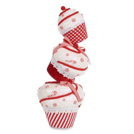 Statua Decorativa Torre Torta Bianco Rosso polistirene 20 x 50 x 20 cm (2 Unità)